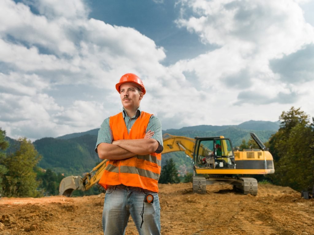 engineer standing on construction site